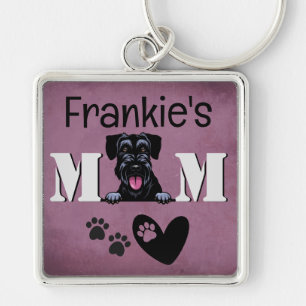 Schnauzer Personalized Peeking Key Ring