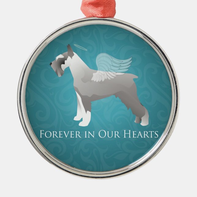 Schnauzer Pet Memorial Design Metal Tree Decoration (Front)