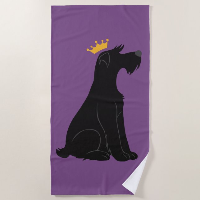 Schnauzer Prince Beach Towel (Front)