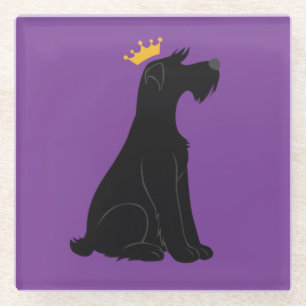 Schnauzer Prince Glass Coaster
