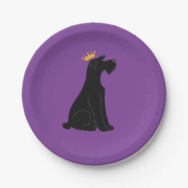 Schnauzer Prince Paper Plate (Front)