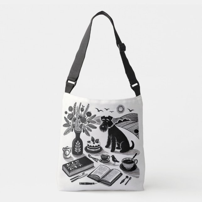 Schnauzer Print Tote Bag (Front)