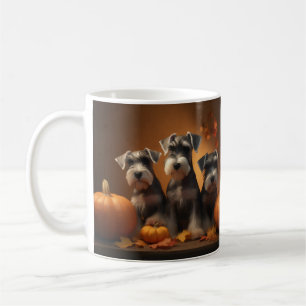 Schnauzer Puppy Autumn Delight Pumpkin  Coffee Mug