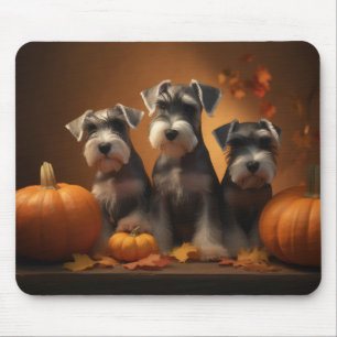 Schnauzer Puppy Autumn Delight Pumpkin Mouse Mat