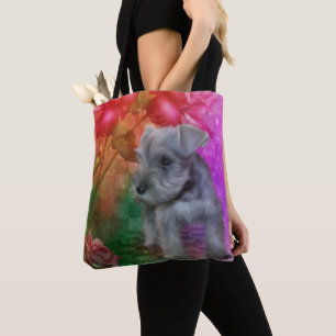 Schnauzer Puppy Dog Animal Art Tote Bag