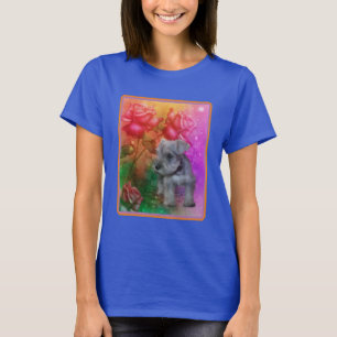 Schnauzer Puppy Fantasy Roses Dog T-Shirt
