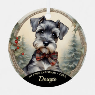 Schnauzer Puppy's First Christmas Ornament