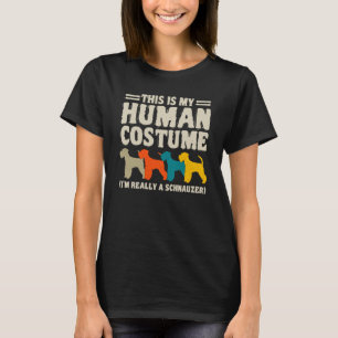 Schnauzer Retro Human Costume Whiskered Snout Dog T-Shirt