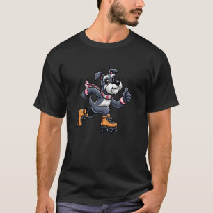 Schnauzer Roller Skating Dog Funny Skater T-Shirt