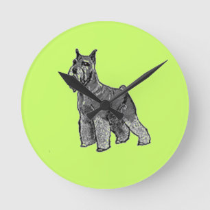 Schnauzer Round Clock