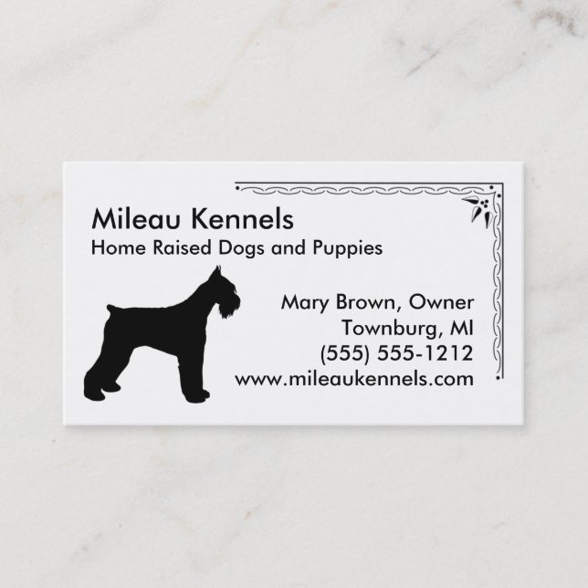 Schnauzer Silhouette Business Card (Front)