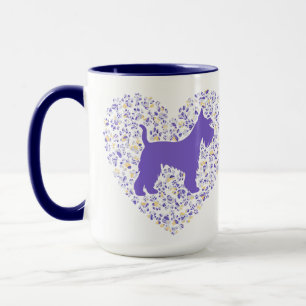 Schnauzer Silhouette Heart Paws Print - Dog Lover Mug