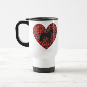 Schnauzer Silhouette Heart Paws Print - Dog Lover Travel Mug