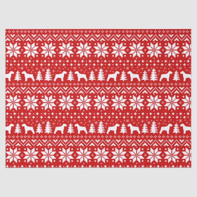 Schnauzer Silhouettes Christmas Pattern Tissue Paper (Front)