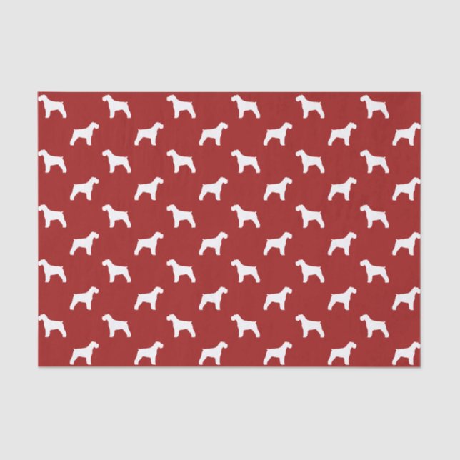 Schnauzer Silhouettes Pattern Red Tissue Paper (Front)