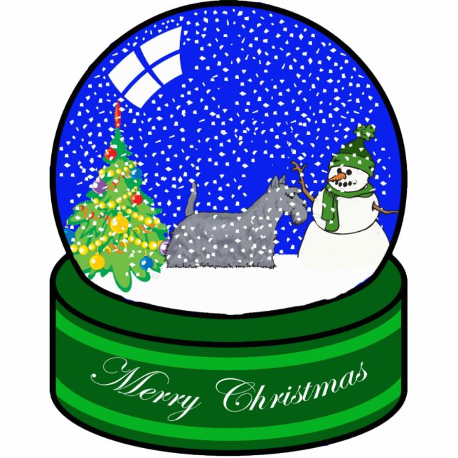 schnauzer snow globe photo sculpture decoration (Front)