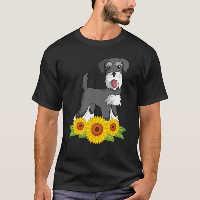 Schnauzer Sunflower Wire Haired Pinscher Whiskered T-Shirt (Front)