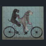Schnauzer Tandem Jigsaw Puzzle<br><div class="desc">Schnauzer Tandem by Fabfunky. Features schnauzers riding a bicycle in a whimsical,  steampunk style. | 192047D</div>