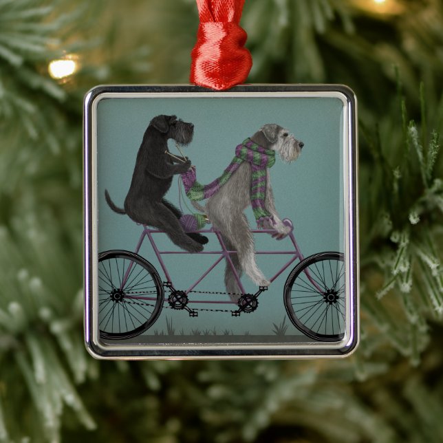 Schnauzer Tandem Metal Tree Decoration (Tree)