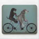 Schnauzer Tandem Mouse Mat<br><div class="desc">Schnauzer Tandem by Fabfunky. Features schnauzers riding a bicycle in a whimsical, steampunk style. | 192047D</div>