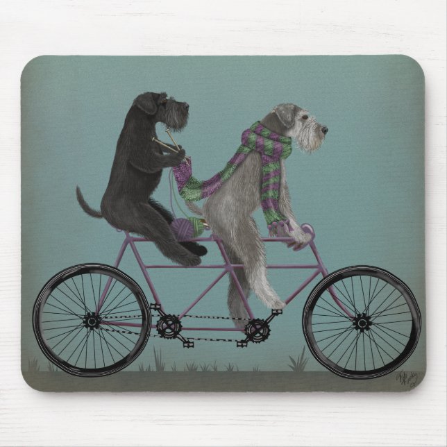 Schnauzer Tandem Mouse Mat (Front)