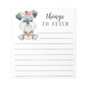 Schnauzer Things to Fetch Notepad