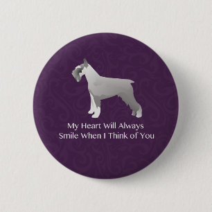 Schnauzer Thinking of You Design 6 Cm Round Badge
