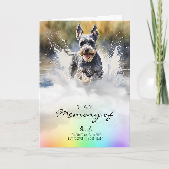 Schnauzer watercolour pet dog loss sympathy card (Front)