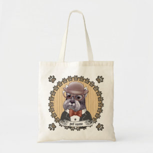 Schnauzer wearing Glasses Tote Bag