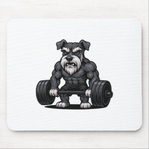 Schnauzer Weightlifting Bodybuilder Workout Gym Do Mouse Mat