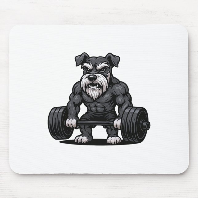 Schnauzer Weightlifting Bodybuilder Workout Gym Do Mouse Mat (Front)