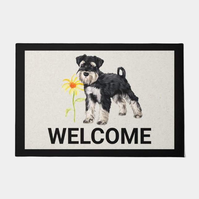 Schnauzer Welcome Door Mat (Front)
