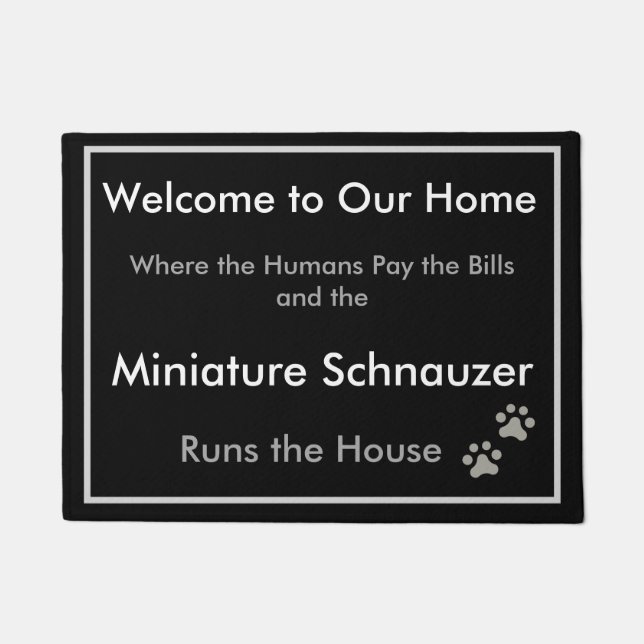Schnauzer Welcome Doormat (Front)