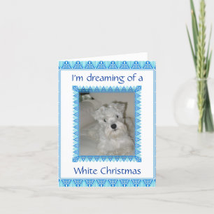Schnauzer White Christmas Card