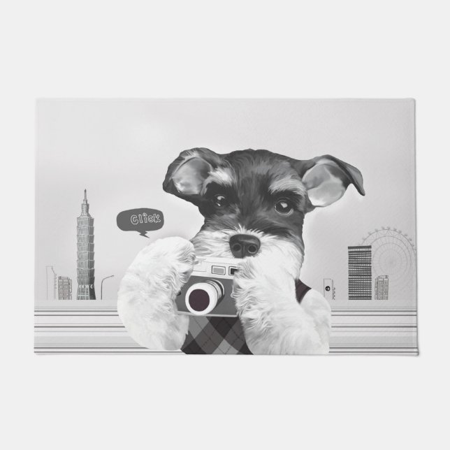 Schnauzer with Camera Doormat (Front)
