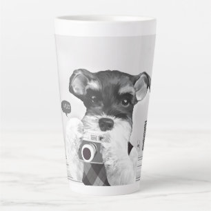 Schnauzer with Camera Latte Mug