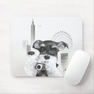 Schnauzer with Camera Mouse Mat