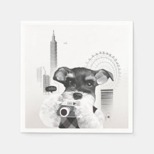 Schnauzer with Camera Napkin