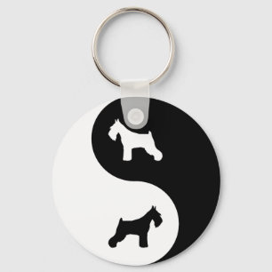 Schnauzer Yin Yang Key Ring