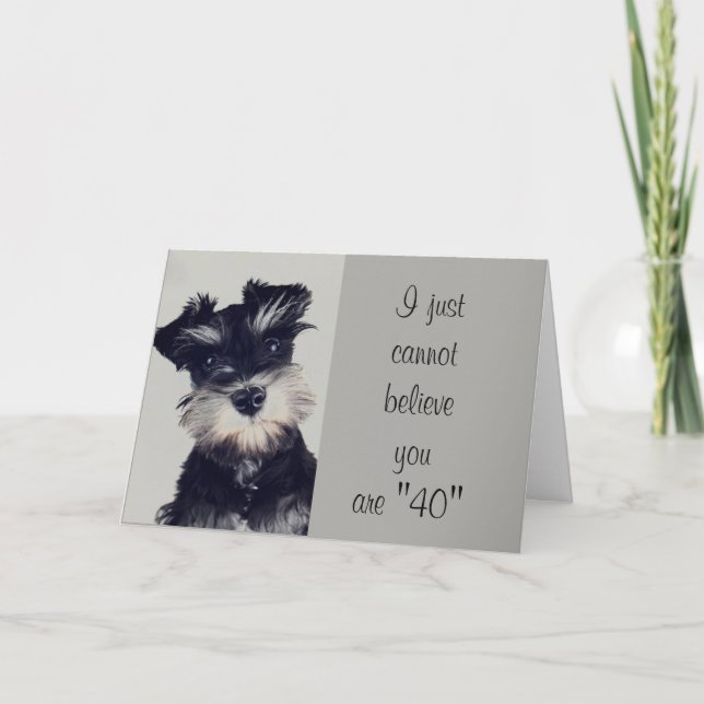 SCHNAUZER ""YOU FOOLED ME" YOU ARE **40?** CARD (Front)