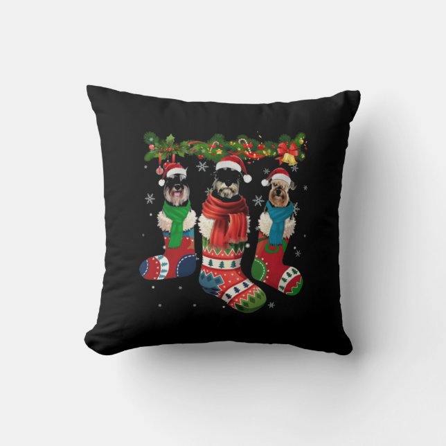 Schnauzers Christmas Tree Cushion (Front)