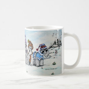 Schnauzers in Winter Coffee Mug
