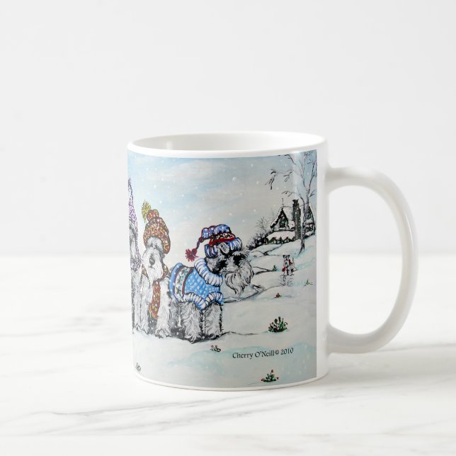 Schnauzers in Winter Coffee Mug (Right)
