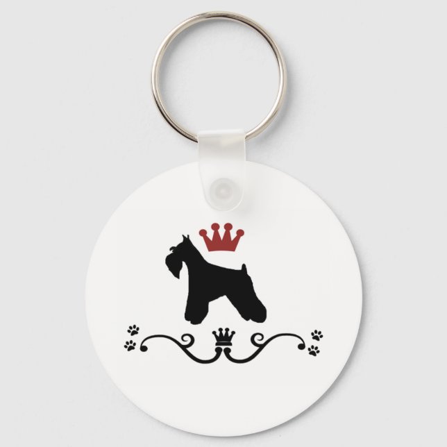 Schnauzers Rule Keychain (Front)
