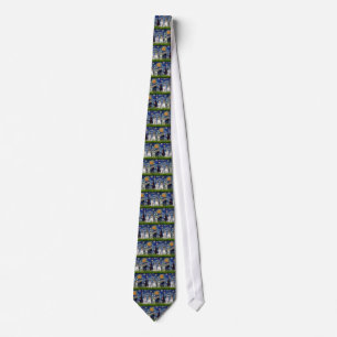 Schnauzers (three) - Starry Night Tie