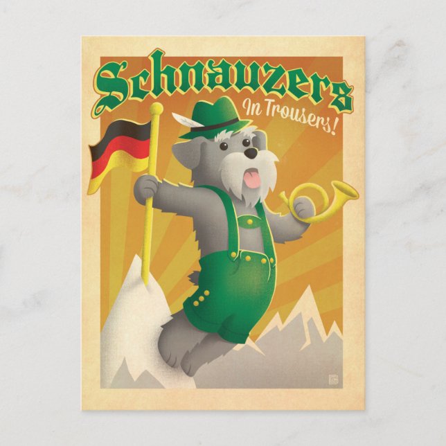 Schnauzers with Trousers Postcard (Front)