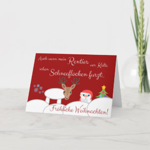 Schneeflocken furzendes Rentier zu Weihnachten! Card
