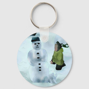 Schneemann bauen key ring