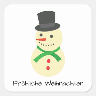 Schneemann Fröhliche Weihnachten Square Sticker