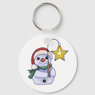 Schneemann mit Stern Key Ring